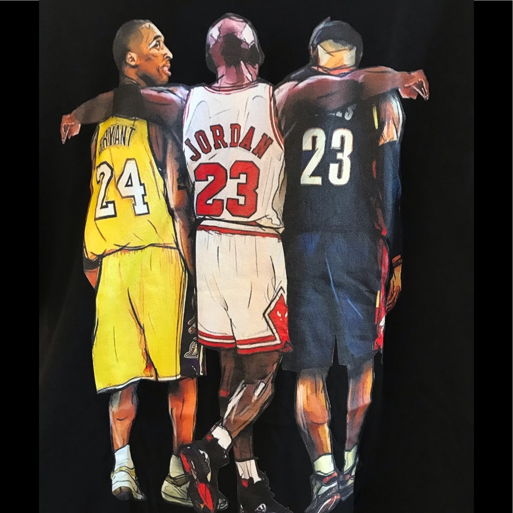 CANVAS KOBE BRYANT/JORDAN & JAMES TEE NEW - Picture 2 of 7